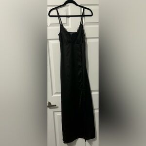 Dolls Kill / Widow Black Maxi Dress With Side Slit